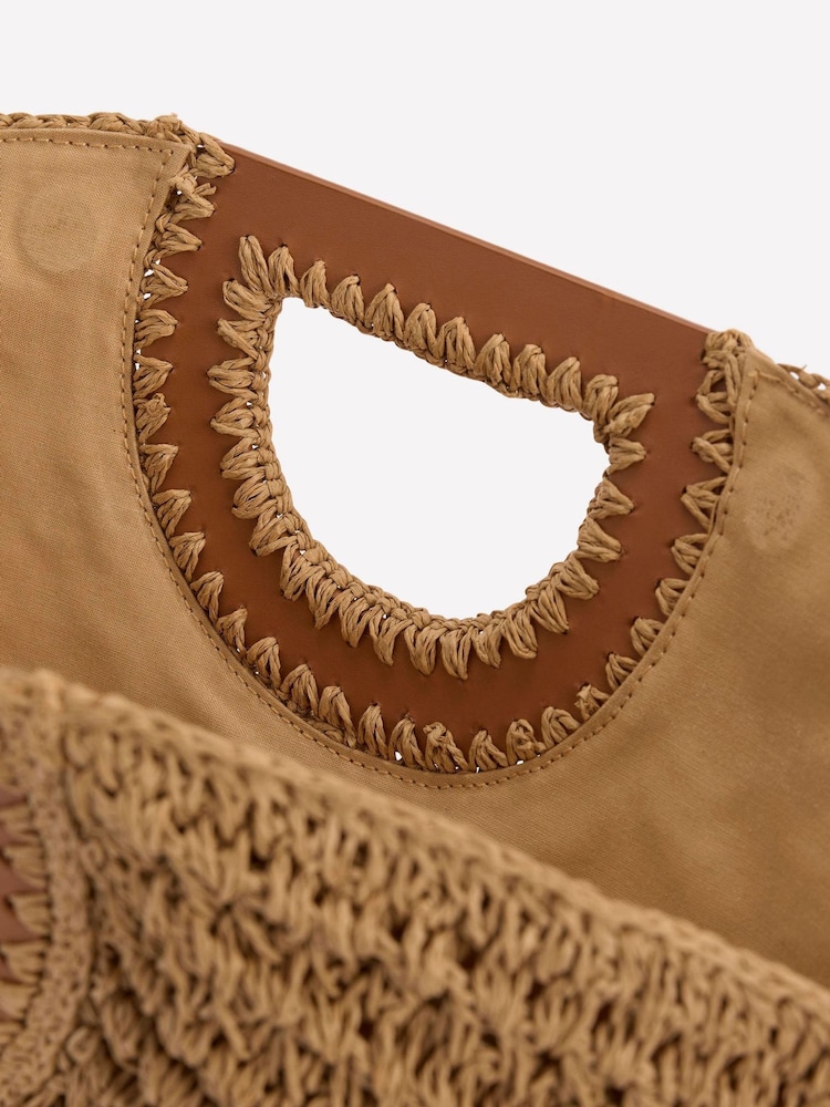 Boden Natural Raffia Moon Clutch - Image 6 of 6 Boden Natural Raffia Moon Clutch - Image 6 of 6