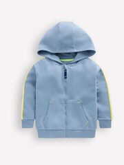 Boden Blue Raglan Tape Zip-Through Hoodie - Image 1 of 3