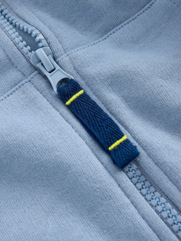 Boden Blue Raglan Tape Zip-Through Hoodie - Image 3 of 3 Boden Blue Raglan Tape Zip-Through Hoodie - Image 3 of 3