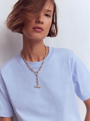 Boden Blue Relaxed Cotton T-Shirt - Image 1 of 5