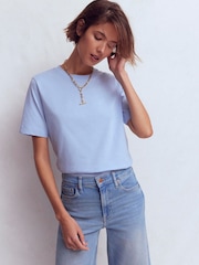 Boden Blue Relaxed Cotton T-Shirt - Image 4 of 5