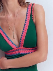 Boden Green Porto V-Neck Swimsuit - Image 2 of 7