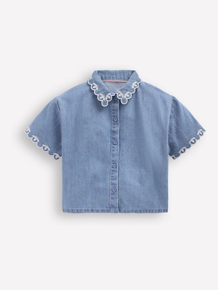Boden Blue Short Sleeve Relaxed Shirt - Image 1 of 3
