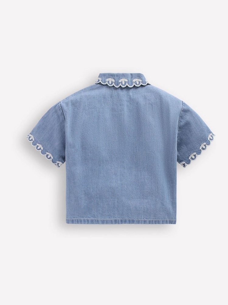 Boden Blue Short Sleeve Relaxed Shirt - Image 2 of 3