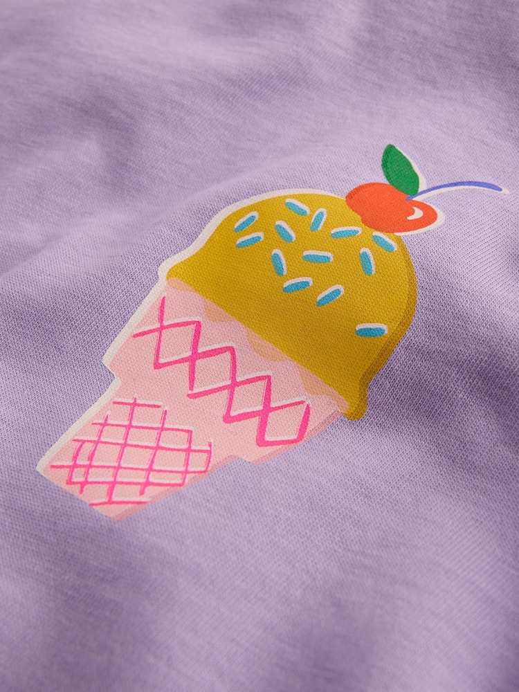 Boden Purple Short Sleeve Printed T-Shirt - Image 3 of 3