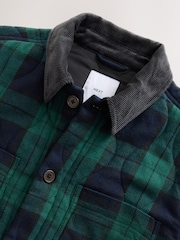 Buy Green/Navy Check Quilted Lined Shacket from the Next UK online shop