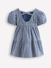 Boden Blue Puff Sleeve Cross Back Dress - Image 2 of 3