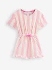Boden Pink Relaxed Towelling Playsuit - Image 1 of 3