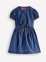 Boden Blue Tie Front Woven Dress - Image 1 of 3
