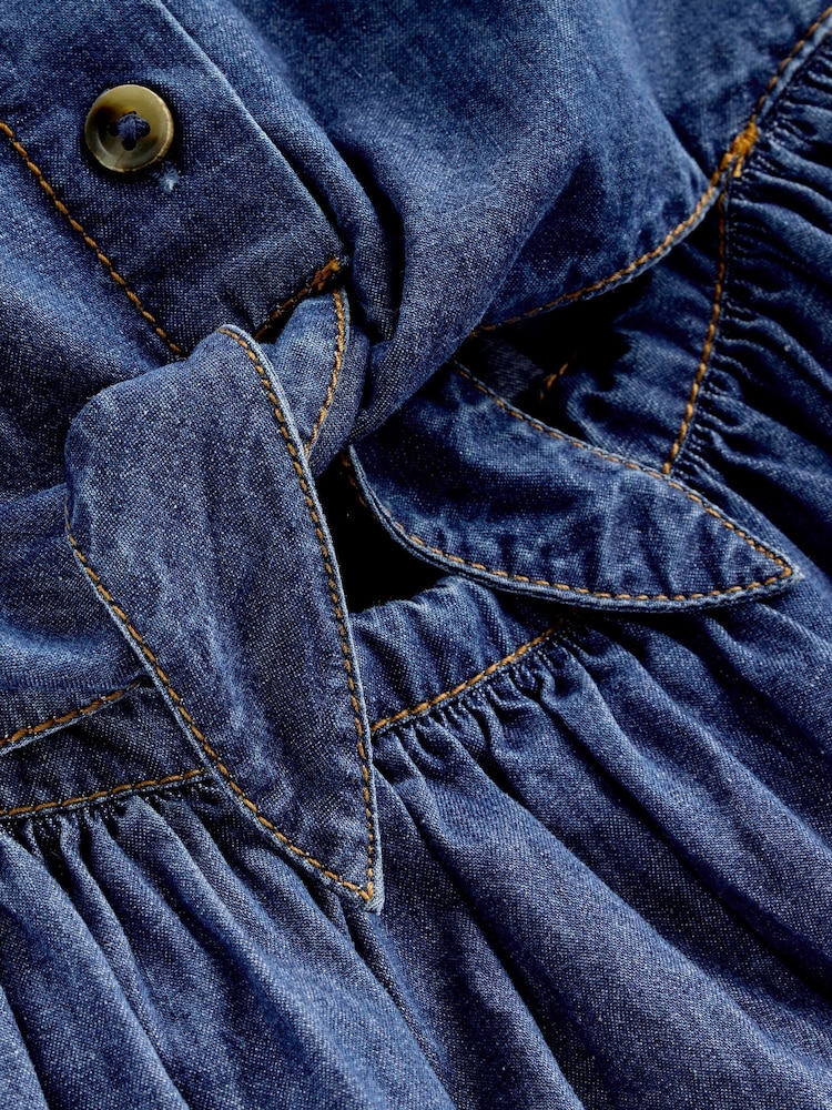 Boden Blue Tie Front Woven Dress - Image 3 of 3 Boden Blue Tie Front Woven Dress - Image 3 of 3