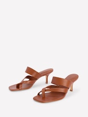 Boden Brown Toe Post Kitten Heel Sandals - Image 4 of 6