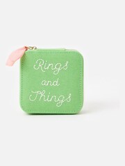 Oliver Bonas Green Green Rings & Things Square Jewellery Box - Image 3 of 5