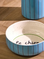 Oliver Bonas Blue Blue & Red Le Chien Ceramic Pet Bowl - Image 2 of 5
