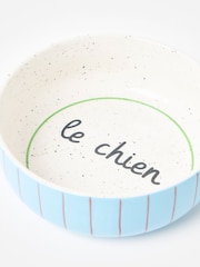 Oliver Bonas Blue Blue & Red Le Chien Ceramic Pet Bowl - Image 4 of 5