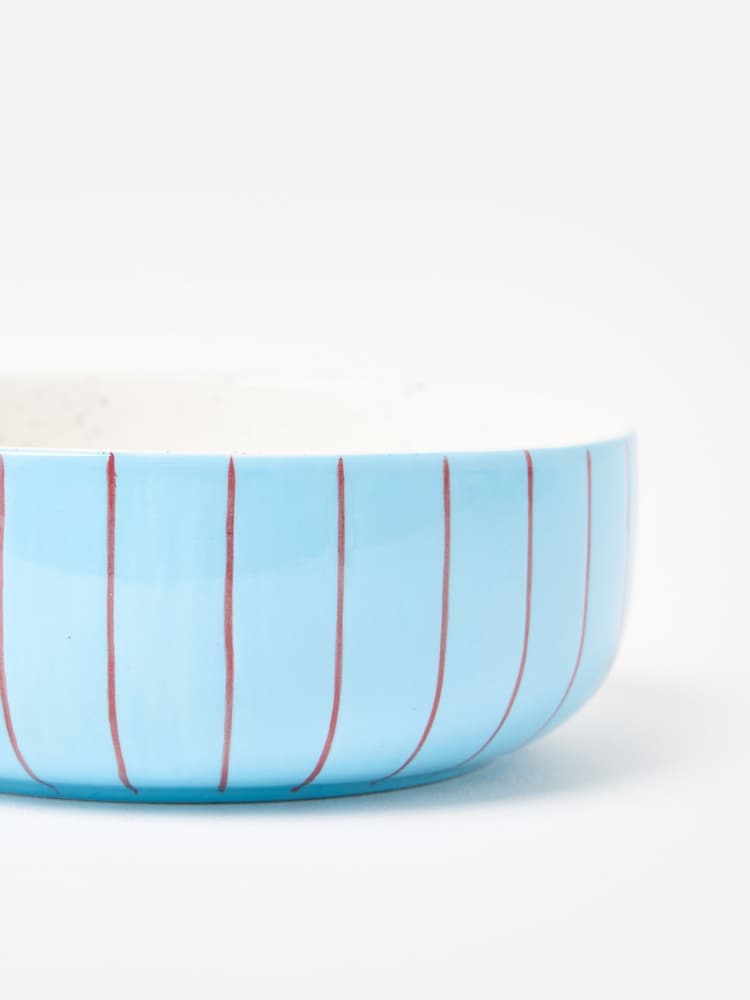 Oliver Bonas Blue Blue & Red Le Chien Ceramic Pet Bowl - Image 5 of 5