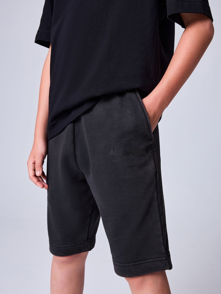 smALLSAINTS Washed Black Underground Sweat Shorts - Image 1 of 9 smALLSAINTS Washed Black Underground Sweat Shorts - Image 1 of 9