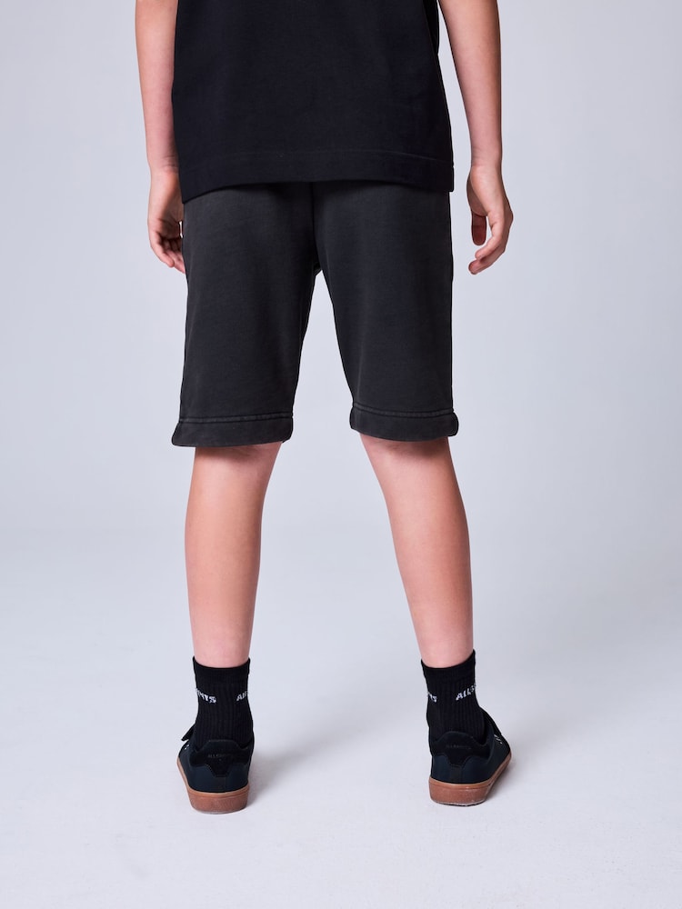 smALLSAINTS Washed Black Underground Sweat Shorts - Image 2 of 9 smALLSAINTS Washed Black Underground Sweat Shorts - Image 2 of 9