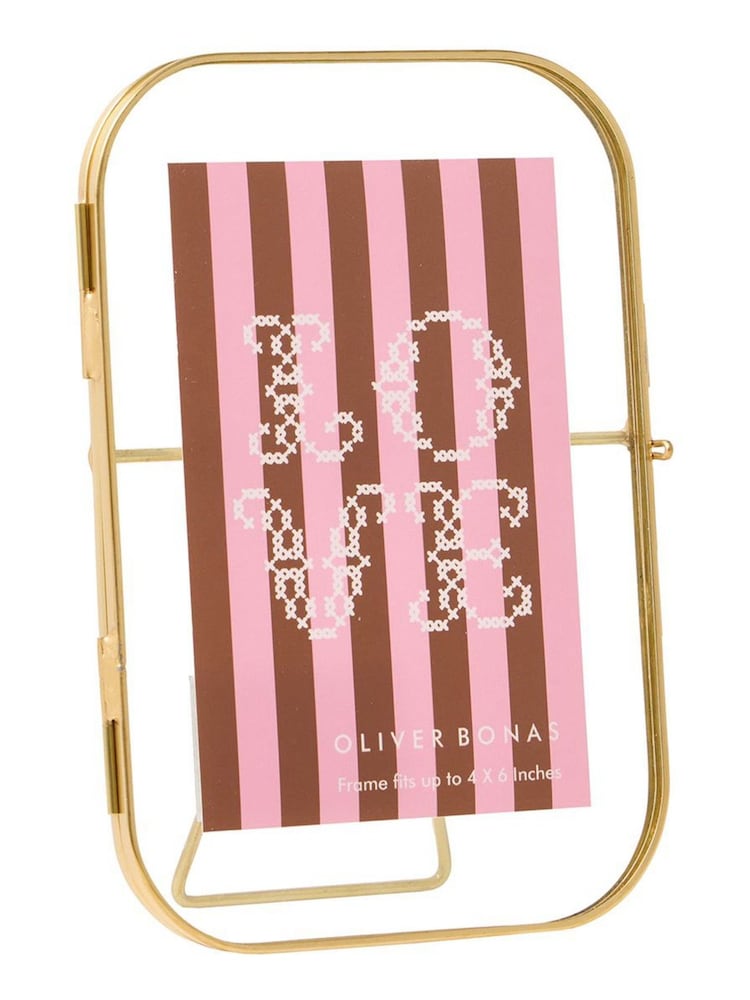 Oliver Bonas Gold Gold Curved Glass Portrait Picture Frame 4x6 - Image 4 of 4