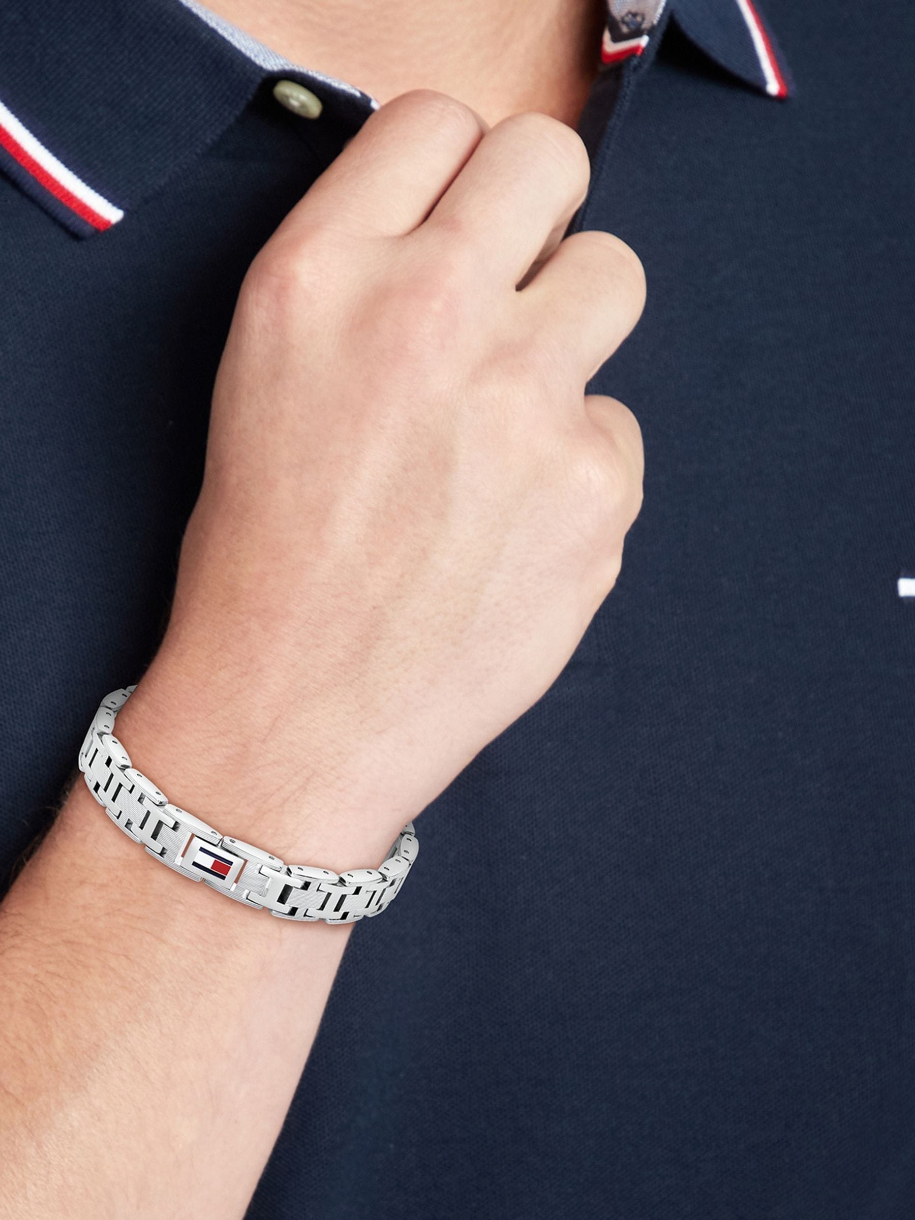Tommy Hilfiger Men's Silver Tone Stainless Steel Bracelet
