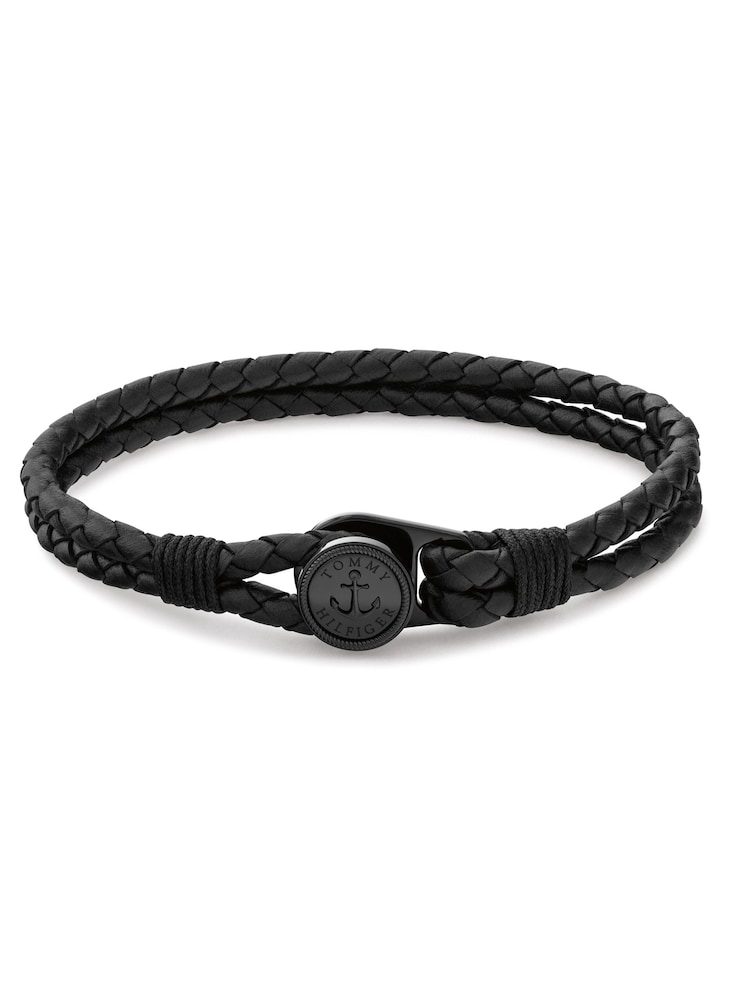 Tommy Hilfiger Black Nautical Black Leather Bracelet - Image 1 of 3