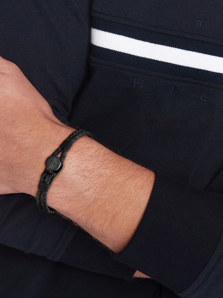 Tommy Hilfiger Black Nautical Black Leather Bracelet - Image 3 of 3