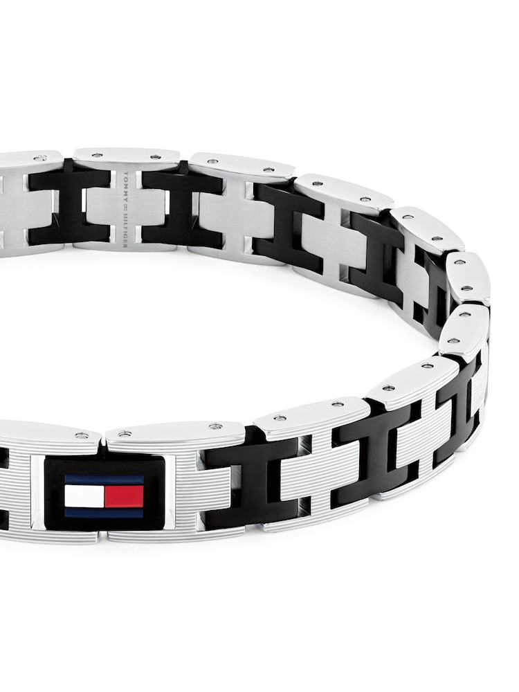 Tommy Hilfiger Silver Black IP And Stainless Steel Bracelet - Image 2 of 3
