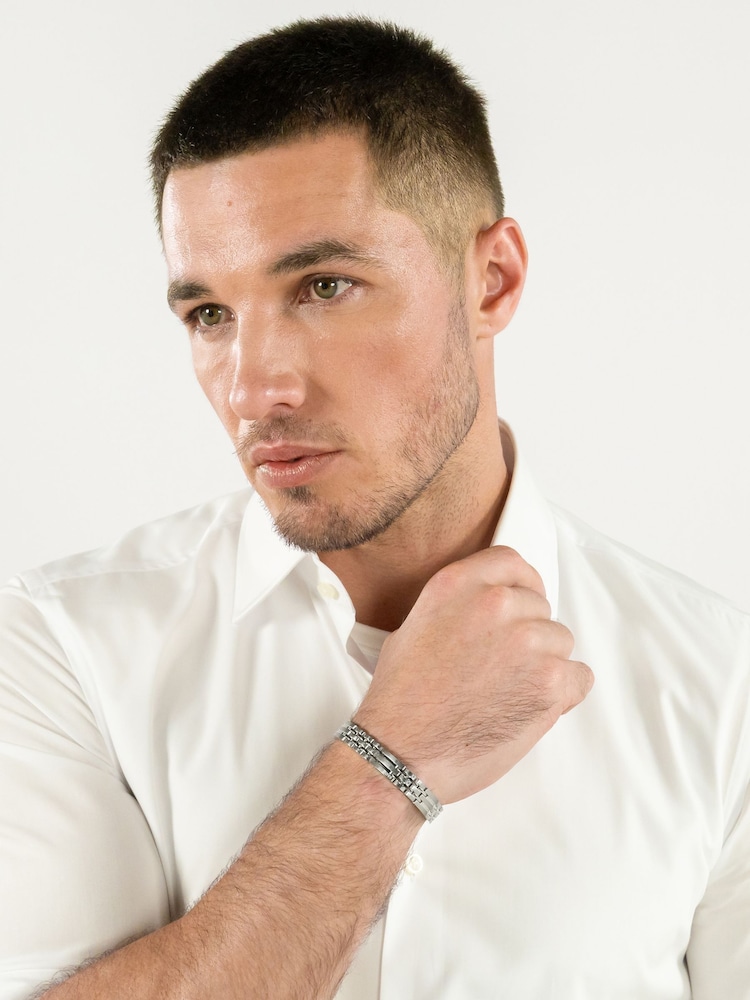 BOSS Silver Tone Wesley Stainless Steel Bracelet - Image 2 of 5