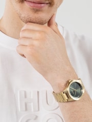 HUGO Gold Tone Light Yellow IP Bracelet Watch - Image 1 of 5