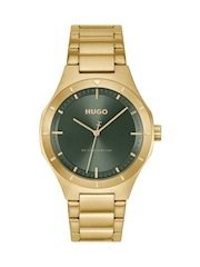 HUGO Gold Tone Light Yellow IP Bracelet Watch - Image 3 of 5