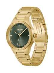 HUGO Gold Tone Light Yellow IP Bracelet Watch - Image 5 of 5