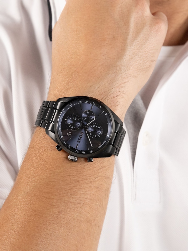 BOSS Black Grand Prix Chrono Black IP Watch - Image 2 of 5