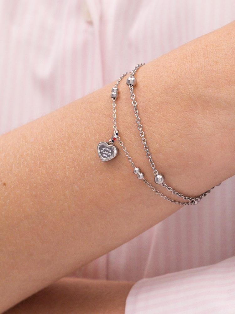 Tommy Hilfiger Silver Tone Stainless Steel Layered Chain Bracelet - Image 4 of 4 Tommy Hilfiger Silver Tone Stainless Steel Layered Chain Bracelet - Image 4 of 4