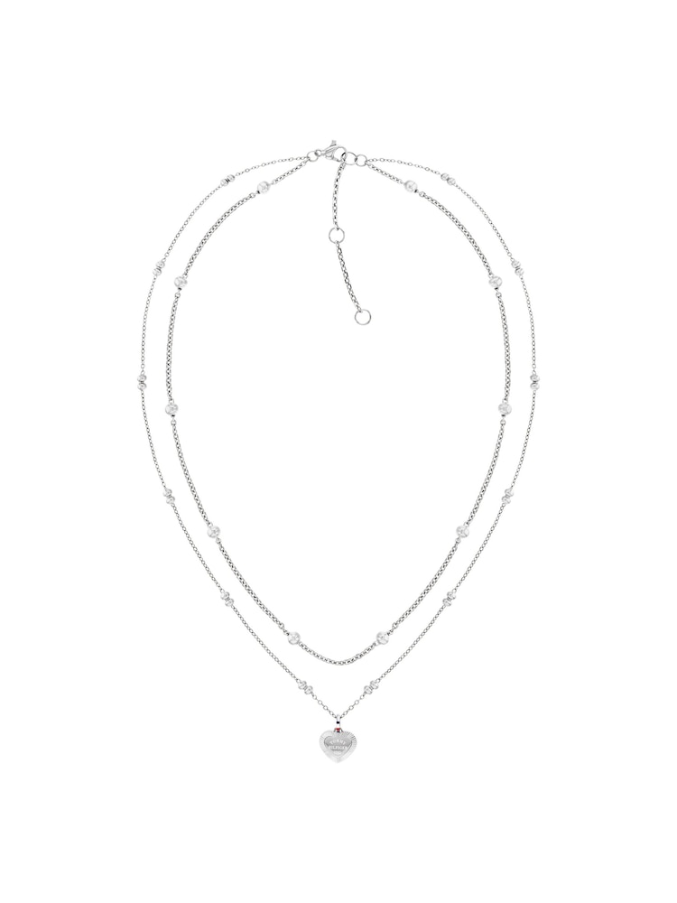Tommy Hilfiger Silver Tone Stainless Steel Layered Chain Necklace - Image 1 of 4 Tommy Hilfiger Silver Tone Stainless Steel Layered Chain Necklace - Image 1 of 4