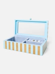 Oliver Bonas Blue & Brown Resin Striped Large Jewellery Box - Image 3 of 6