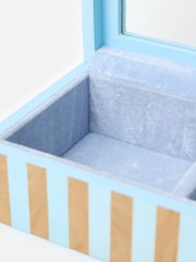 Oliver Bonas Blue & Brown Resin Striped Large Jewellery Box - Image 4 of 6