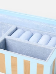 Oliver Bonas Blue & Brown Resin Striped Large Jewellery Box - Image 5 of 6