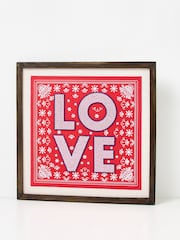 Oliver Bonas Red Paisley Love Beaded Wall Art - Image 3 of 5