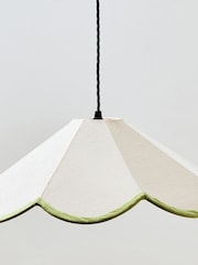 Oliver Bonas White Linen Scalloped Lamp Shade - Image 3 of 4