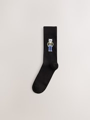 Black Jaquard Animal - 圖案襪子 5 雙裝 - 圖片 6/8