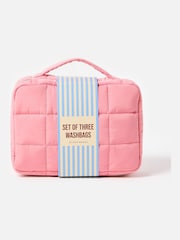 Oliver Bonas Set of 3 Pink Puffer Wash Bags - Image 2 of 4