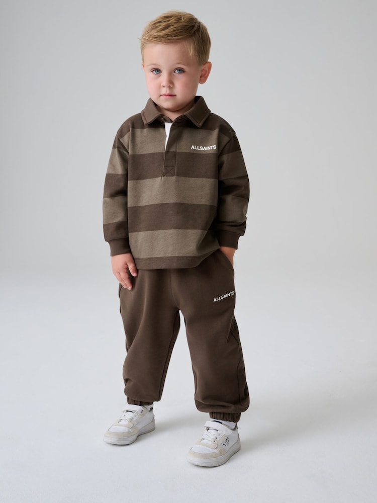 smALLSAINTS Brown Striped Rugby Top And Joggers Set - Image 1 of 15 smALLSAINTS Brown Striped Rugby Top And Joggers Set - Image 1 of 15