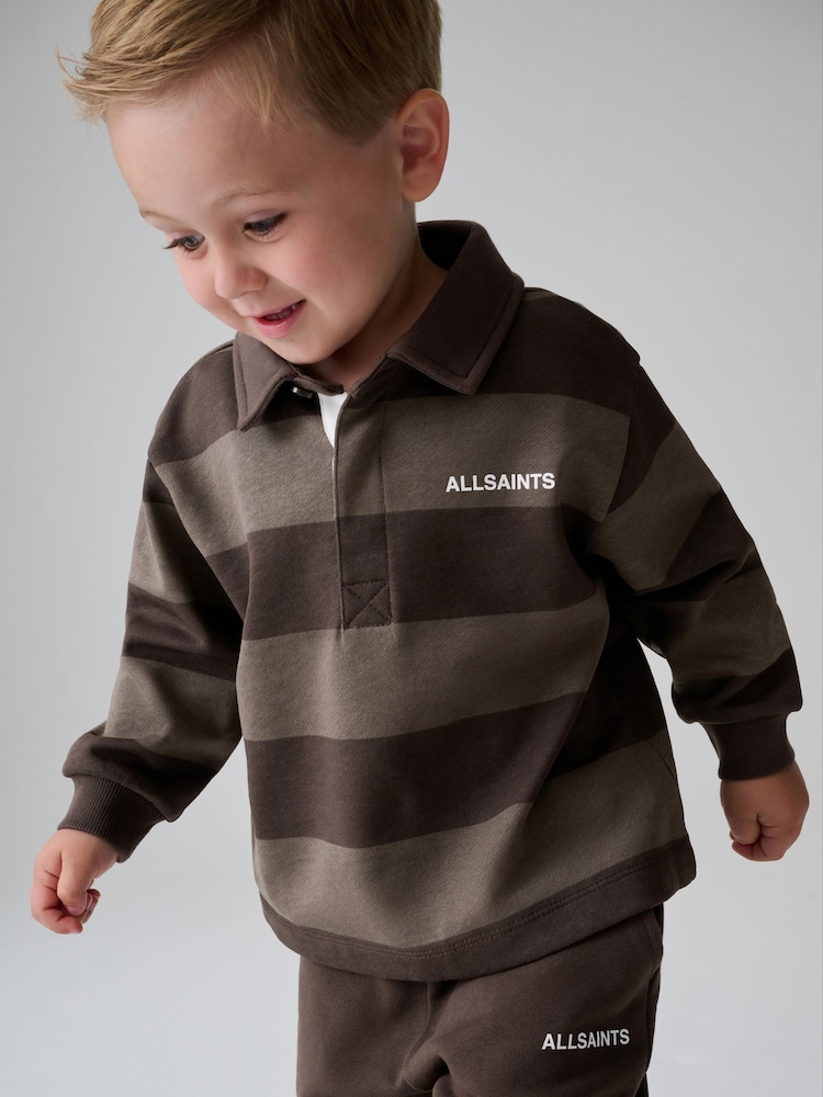 smALLSAINTS Brown Striped Rugby Top And Joggers Set - Image 2 of 15 smALLSAINTS Brown Striped Rugby Top And Joggers Set - Image 2 of 15
