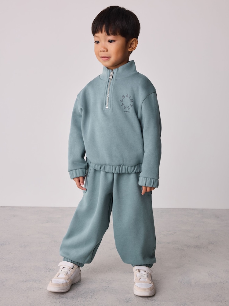 smALLSAINTS Blue Tierra Funnel Neck Sweater and Joggers Set - Image 1 of 12