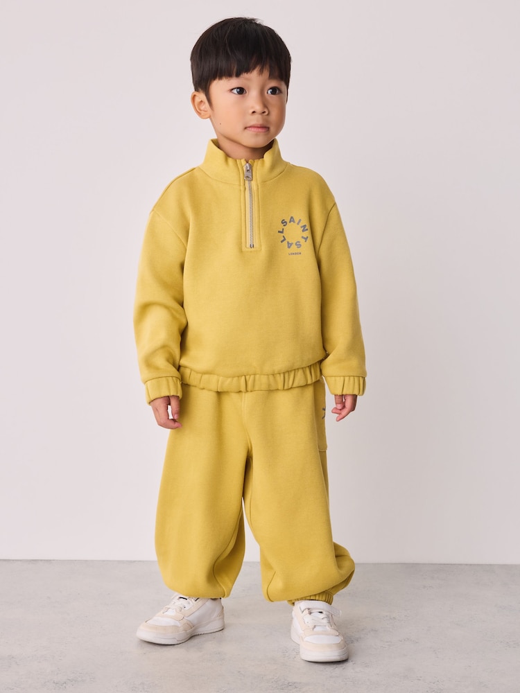 smALLSAINTS Yellow Tierra Funnel Neck Sweater and Joggers Set - Image 1 of 12 smALLSAINTS Yellow Tierra Funnel Neck Sweater and Joggers Set - Image 1 of 12