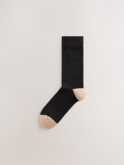 Black Red/Blue Check Footbed Cotton Rich Socks - Image 3 of 10