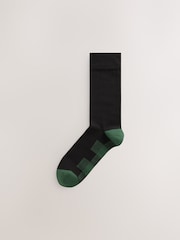 Black Red/Blue Check Footbed Cotton Rich Socks - Image 5 of 10