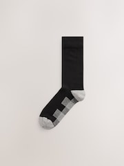 Black Red/Blue Check Footbed Cotton Rich Socks - Image 7 of 10
