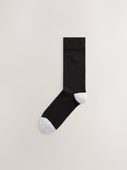 Black Red/Blue Check Footbed Cotton Rich Socks - Image 8 of 10