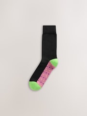 Black Bright Spot Stripe Footbed Value Cotton Rich Socks - Image 11 of 15