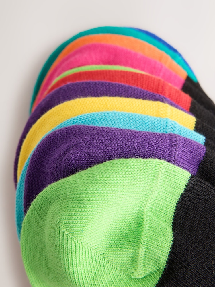 Black Bright Spot Stripe Footbed Value Cotton Rich Socks - Image 15 of 15 Black Bright Spot Stripe Footbed Value Cotton Rich Socks - Image 15 of 15
